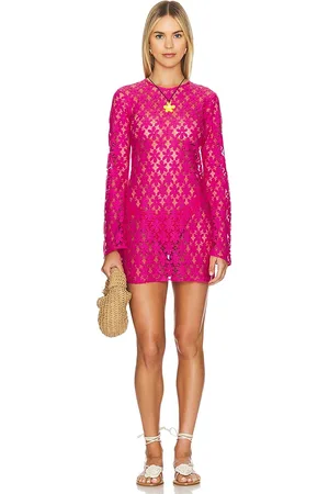 REVOLVE BEACH RIOT Beach riot minivestido goldie en color rosado talla S en - Pink. Talla S (también en XS).