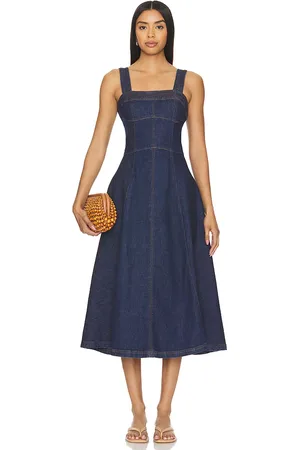 REVOLVE SIMKHAI Simkhai vestido midi bustier cici en color denim-dark talla 0 en - Denim-Dark. Talla 0 (también en 2).