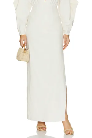 REVOLVE Andrea Iyamah Andrea iyamah falda lino corset en color blanco talla M en - White. Talla M (también en S, XL/1X, XS, XXL/2X).