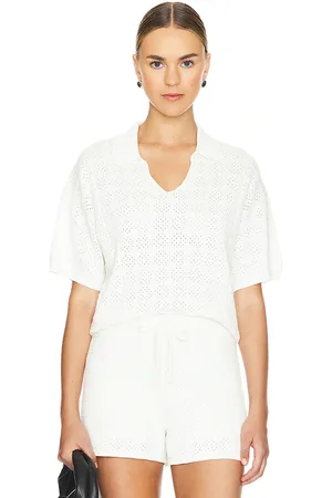 REVOLVE MONROW Monrow camiseta polo de punto de gran tamaño crochet en color talla M en - . Talla M (también en XL).