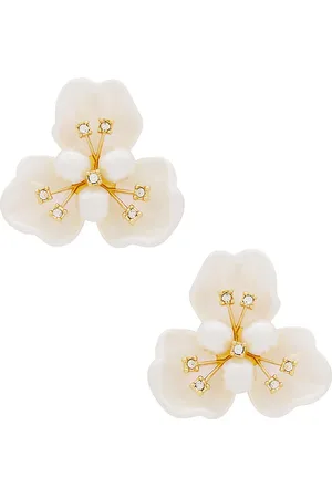 REVOLVE Lele Sadoughi Lele sadoughi pendiente blossom button en color blanco talla all en - White. Talla all.