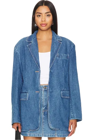 REVOLVE Bardot Bardot chaqueta vaquera extragrande abi en color denim-medium talla M en - Denim-Medium. Talla M (también en S, XS).