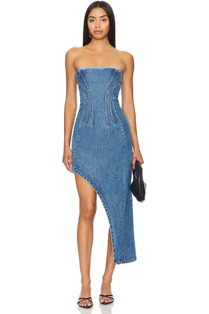REVOLVE Bardot Bardot vestido midi amory en color denim-medium talla 4 en - Denim-Medium. Talla 4 (también en 6).