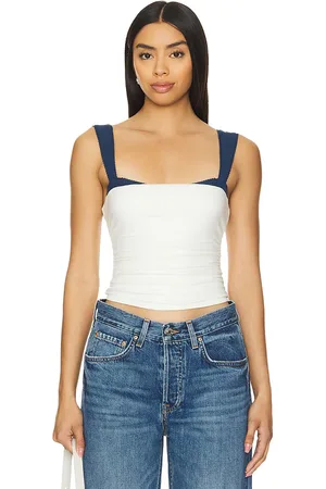 REVOLVE Free People Free people camiseta tirantes free people 2 tone en color blanco talla L en - White. Talla L (también en XL).
