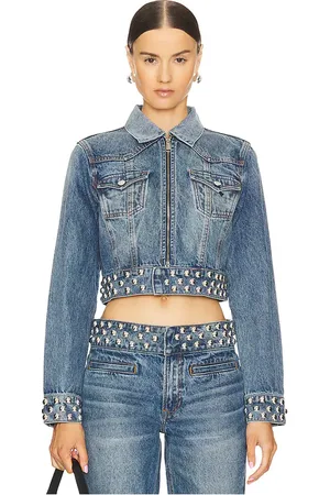 REVOLVE GRLFRND Grlfrnd chaqueta drea fitted western en color denim-dark talla XS en - Denim-Dark. Talla XS (también en XXS).