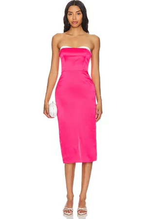 REVOLVE Amanda Uprichard Amanda uprichard vestido midi meline en color rojo talla M en - Red. Talla M (también en S, XS).