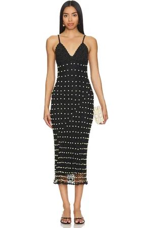 REVOLVE Capittana Capittana vestido midi con cuentas deb en color talla M/L en - Black. Talla M/L (también en XL, XS/S).