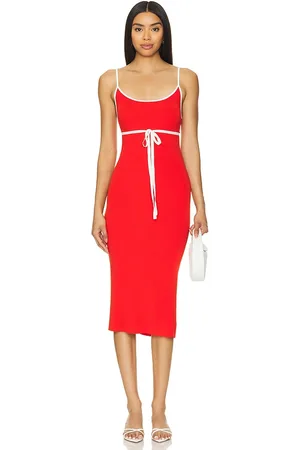 REVOLVE Amanda Uprichard Amanda uprichard vestido punto lucy en color talla L en - Red. Talla L (también en M, S).