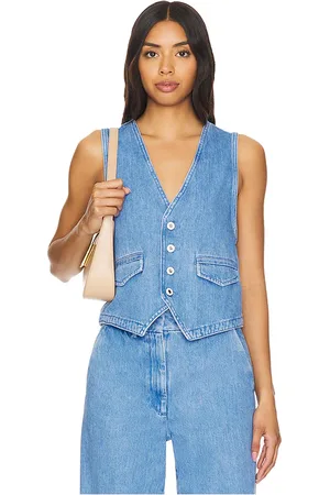 REVOLVE Favorite Daughter Favorite daughter chaleco poppy en color denim claro talla L en - Denim-Light. Talla L (también en XL).