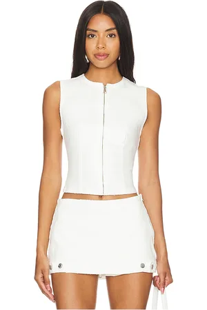 REVOLVE SER.O.YA Ser.o.ya chaleco denim ally en color talla L en - White. Talla L (también en M, S, XS).
