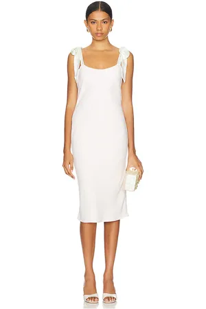 REVOLVE Amanda Uprichard Amanda uprichard vestido midi lusana en color talla M en - Blush. Talla M (también en S, XS).