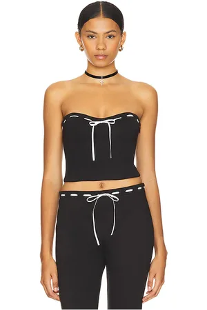 REVOLVE LOBA Loba noita crop top en color talla M en - Black. Talla M (también en S).