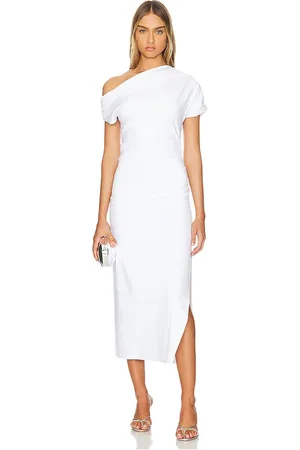 REVOLVE Amanda Uprichard Amanda uprichard vestido midi columba en color ivory talla M en - Ivory. Talla M (también en S, XS).