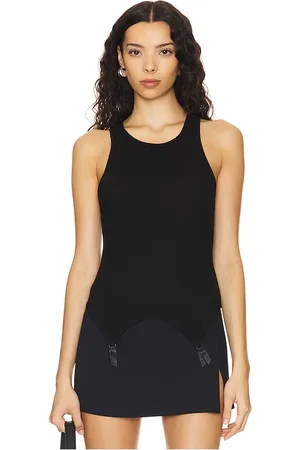 REVOLVE Kiki de Montparnasse Kiki de montparnasse camiseta tirantes ribbed garter en color talla S en - Black. Talla S (también en XS).