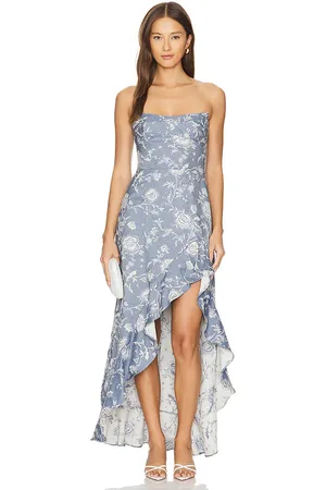 REVOLVE Amanda Uprichard Amanda uprichard vestido alyse en color denim claro talla M en - Denim-Light. Talla M (también en XS).