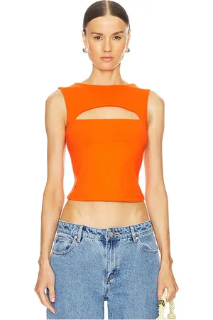 REVOLVE Susana Monaco Susana monaco camiseta tirantes slit front en color naranja talla M en - Orange. Talla M (también en S).