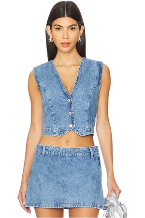 REVOLVE SER.O.YA Ser.o.ya chaleco a medida shelly en color denim claro talla L en - Denim-Light. Talla L (también en M, XL, XS).