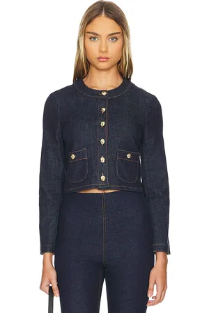 REVOLVE Amanda Uprichard Amanda uprichard chaqueta braswell en color denim-dark talla L en - Denim-Dark. Talla L (también en XL, XS).