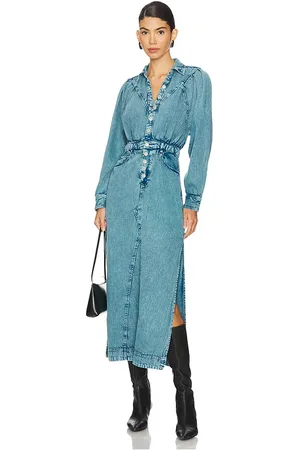 REVOLVE Free People Free people vestido free people mad love en color denim-medium talla S en - Denim-Medium. Talla S (también en XS).