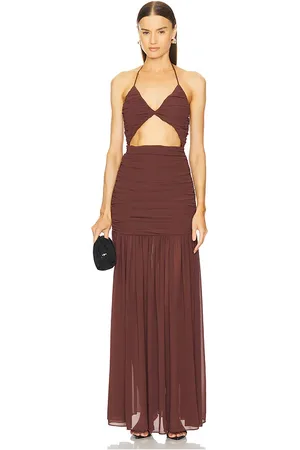 REVOLVE Michael Costello Michael costello vestido largo acacia en color talla L en - Brown. Talla L (también en M, S, XL, XS, XXS).