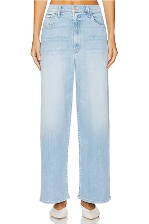 REVOLVE MOTHER Mother pierna ancha spinner zip flood en color denim claro talla 25 en - Denim-Light. Talla 25 (también en 27, 28, 29, 30, 33, 34).