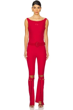 REVOLVE Nastyamasha Nastyamasha jumpsuit with embroidery logo en color talla M en - Red. Talla M (también en S, XS).