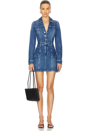 REVOLVE PAIGE Paige vestido greta en color denim-medium talla 0 en - Denim-Medium. Talla 0 (también en 10, 2).