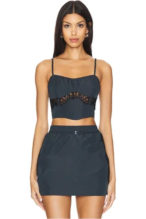 REVOLVE Fleur du mal Fleur du mal corsé nylon and lace en color azul marino talla M en - Navy. Talla M (también en S, XS).