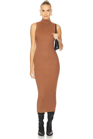 REVOLVE Lovers and Friends Lovers and friends vestido midi adalee en color talla L en - Brown. Talla L (también en M, S, XS).