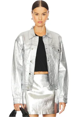 REVOLVE RTA Rta chaqueta odelia en color metálico talla L en - Metallic Silver. Talla L (también en S).