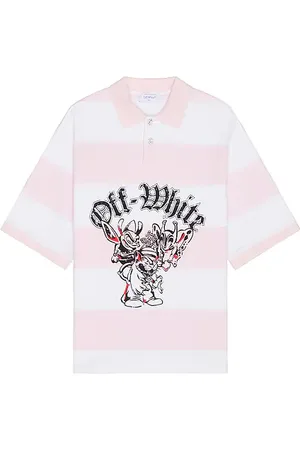 REVOLVE OFF-WHITE Off-white bicolor gang short sleeve polo en color rosado talla L en - Pink. Talla L (también en S).