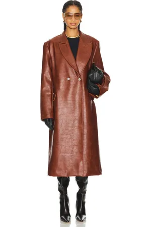REVOLVE Milkwhite Milkwhite chaqueta oversize de piel sintética en color talla M en - Brown. Talla M (también en S, XS).