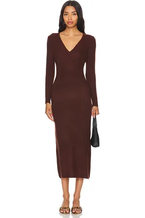 REVOLVE Callahan Callahan vestido midi asa en color marrón talla L en - Brown. Talla L (también en XL, XS).