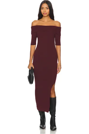 REVOLVE 525 525 vestido midi jennifer en color vino talla L en - Wine. Talla L (también en M, S, XS).