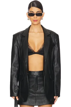 REVOLVE NONchalant Label Nonchalant label farrell faux leather blazer en color talla S en - Black. Talla S (también en XL).