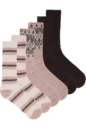 REVOLVE Barefoot Dreams Barefoot dreams conjunto de calcetines barefoot dreams cozychic 3 pair winter sock set en color taupe talla all en - Taupe