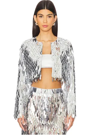 REVOLVE Mariandree Gaitan Mariandree gaitan chaqueta lizzi en color metálico talla M en - Metallic Silver. Talla M (también en S, XS).