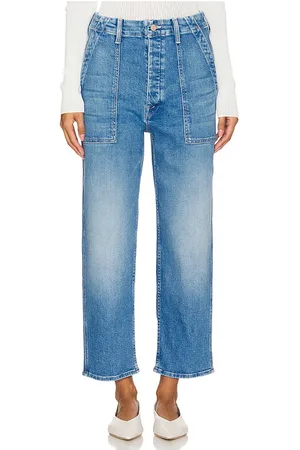 REVOLVE MOTHER Mother pierna recta patch pocket private flood en color denim claro talla 24 en - Denim-Light. Talla 24 (también en 25, 26, 27, 28