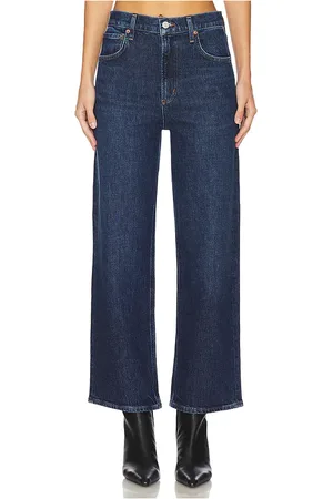 REVOLVE AGOLDE Agolde pierna ancha tiro alto ren en color denim-dark talla 24 en - Denim-Dark. Talla 24 (también en 25, 26, 27, 28, 29, 30, 32, 33).