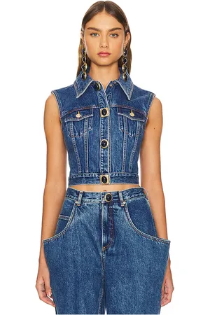 REVOLVE AREA Area chaleco en color denim-medium talla 0 en - Denim-Medium. Talla 0 (también en 2).