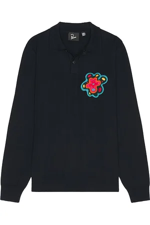 REVOLVE By Parra By parra flower blob knitted polo sweater en color azul marino talla L en - Navy. Talla L (también en M, S).