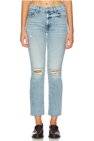 REVOLVE MOTHER Mother pernera ancha insider flood fray en color denim claro talla 25 en - Denim-Light. Talla 25 (también en 26, 30).