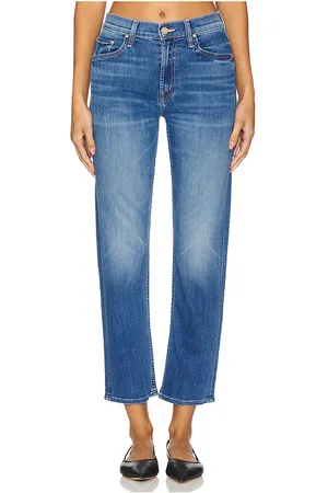 REVOLVE MOTHER Mother pernera ancha mid rise rider ankle en color denim-medium talla 30 en - Denim-Medium. Talla 30 (también en 31, 34).