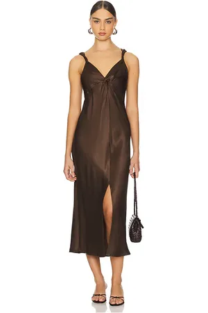 REVOLVE Rails Rails vestido midi viviana en color marrón talla S en - Brown. Talla S (también en XS, XXS).