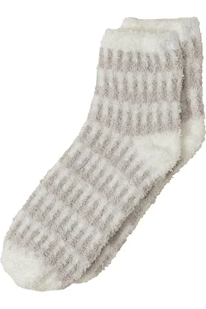 REVOLVE Barefoot Dreams Barefoot dreams calcetines cozychic stripe geo tennis socks en color beige talla all en - Beige. Talla all.