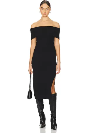 REVOLVE Rails Rails vestido midi de canalé anaya en color talla M en - Black. Talla M (también en XS).