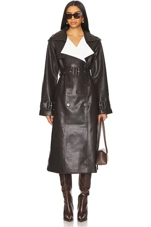 REVOLVE SER.O.YA Ser.o.ya abrigo trenca estelle vegan leather en color marrón talla S en - Brown. Talla S (también en XS).