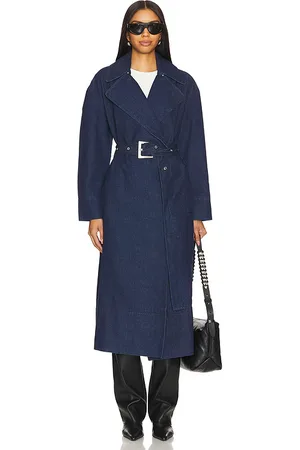 REVOLVE Apparis Apparis trench denim tate en color denim-dark talla L en - Denim-Dark. Talla L (también en M, S, XS).