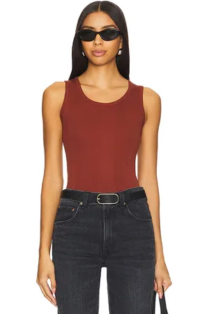 REVOLVE Goldie Goldie top sin mangas cotton rib en color marrón talla L en - Brown. Talla L (también en M, S).