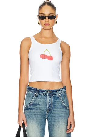 REVOLVE SNDYS Sndys top sin mangas cherry en color blanco talla S en - White. Talla S (también en XL, XS).